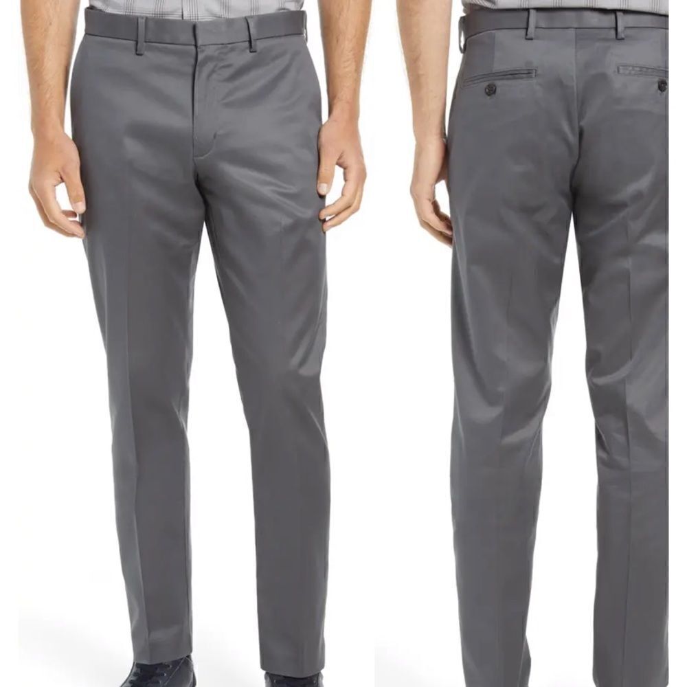 New Nordstrom Men’s Shop Non-Iron Chinos sz 30 x 32 Gray